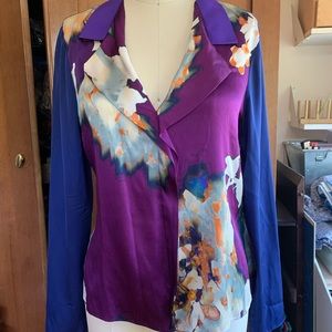 ELIE TAHARI SILK PULLOVER BLOUSE